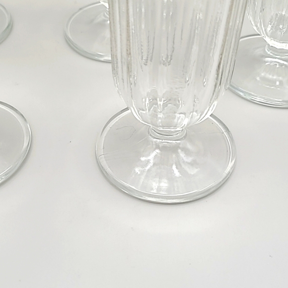 Vintage Clear Parfait Glasses with Ribbed Design, Set of 6 - Picture 2 of 5